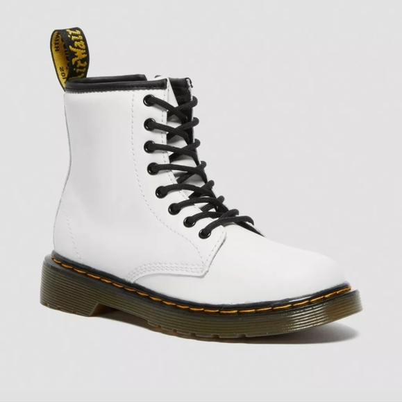 1460 dr martens boots white leather lace up boots size 2 US Junior - Picture 3 of 12